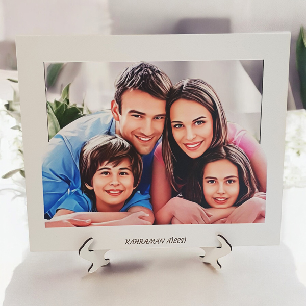 Kişiye Özel Çerçeveli Aile Karikatür Biblo - Görsel 2