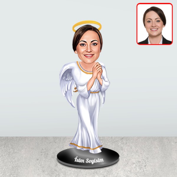 Kişiye Özel Melek Annem Tasarımlı Karikatür Biblo görsel