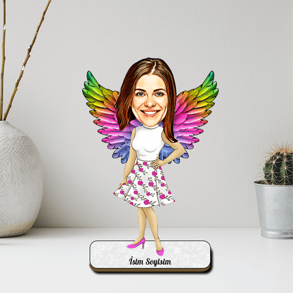 Kişiye Özel Melek Karikatür Biblo
