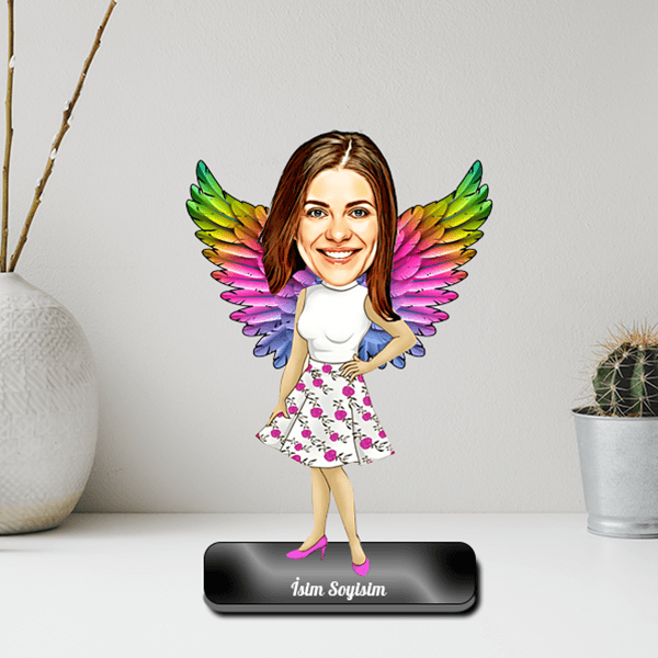 Kişiye Özel Melek Karikatür Biblo