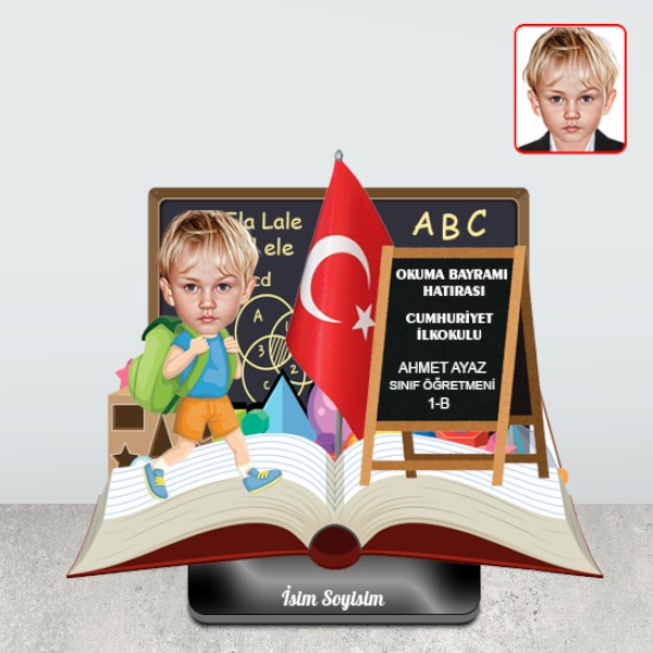 Okuma Bayramı Hediyelik Biblo Erkek Model 1 görsel