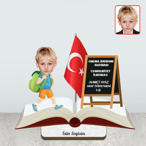 Okuma Bayramı Hediyelik Biblo Erkek Model 2 görsel