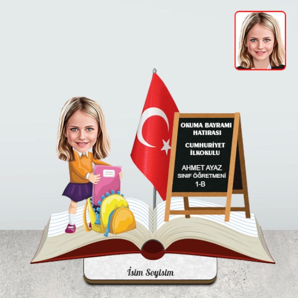 Okuma Bayramı Hediyelik Biblo Kız Model 2 görsel