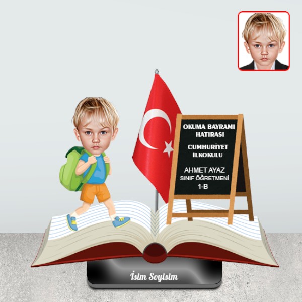 Okuma Bayramı Hediyelik Biblo Erkek Model 2 görsel