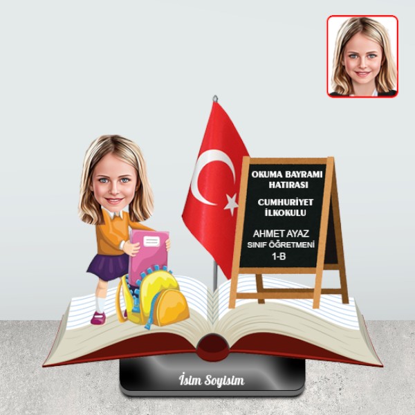 Okuma Bayramı Hediyelik Biblo Kız Model 2 görsel