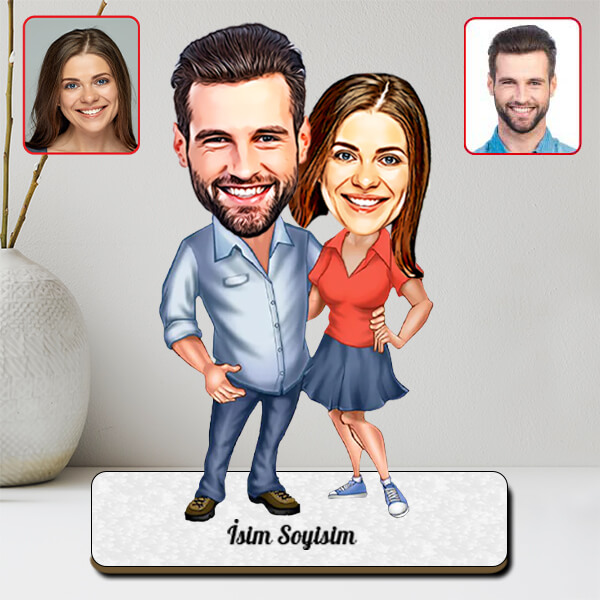 Kişiye Özel Sevgili Karikatürlü Biblo | Model - 3