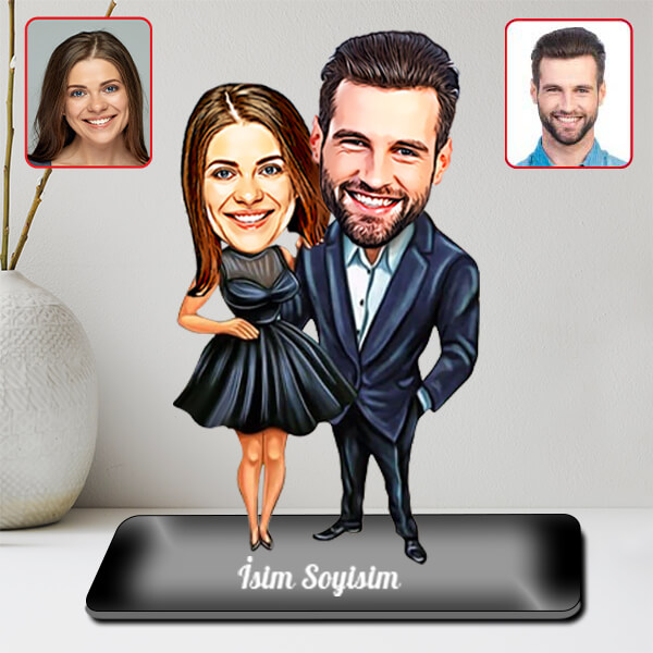 Kişiye Özel Sevgili Karikatürlü Biblo | Model - 1