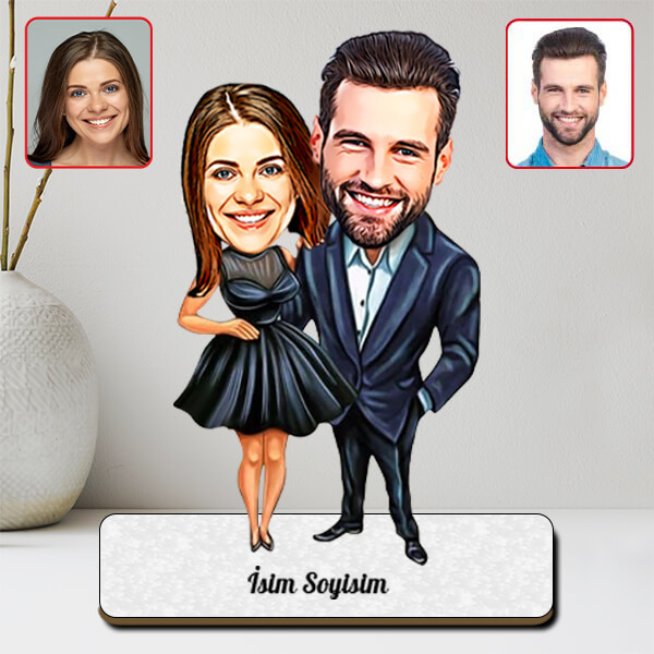 Kişiye Özel Sevgili Karikatürlü Biblo | Model - 1