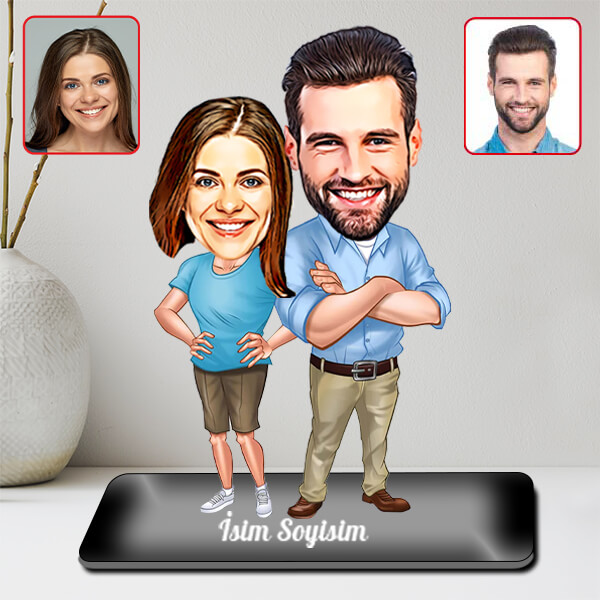 Kişiye Özel Sevgili Karikatürlü Biblo | Model - 2