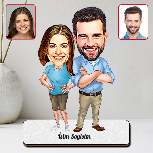 Kişiye Özel Sevgili Karikatürlü Biblo | Model - 2