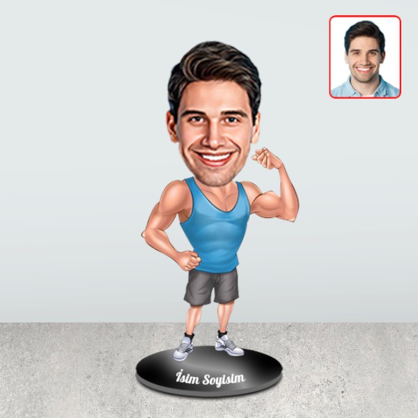 Kişiye Özel Sporcu Karikatür Biblo görsel