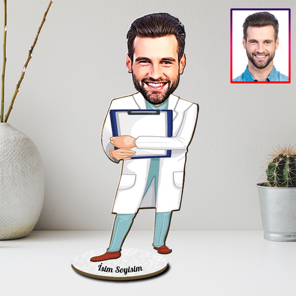 Kişiye Özel Doktor Karikatürlü Biblo