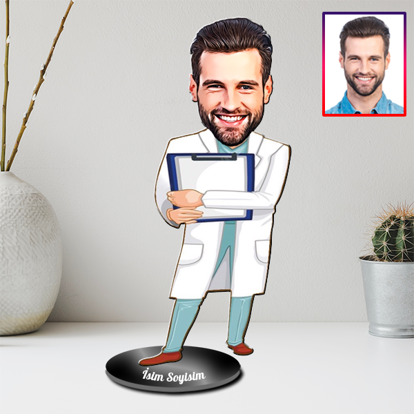 Kişiye Özel Doktor Karikatürlü Biblo