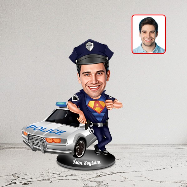 Kişiye Özel Trafik Polisi Karikatür Biblo