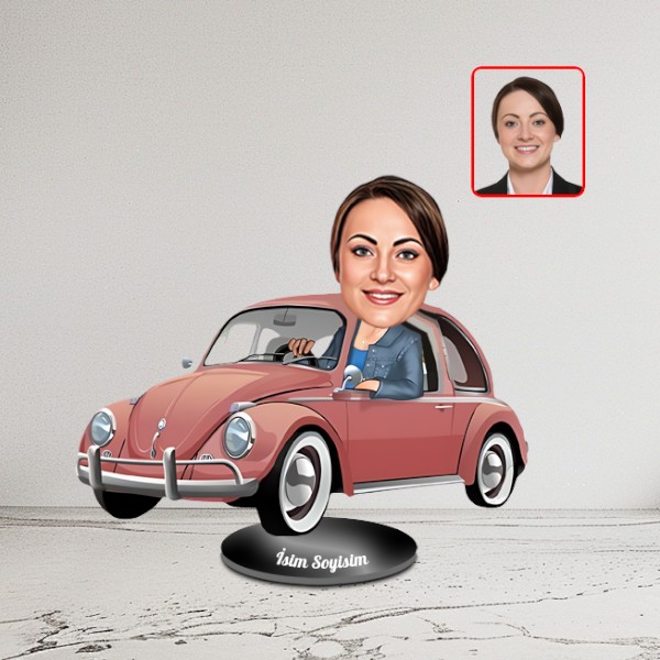 Kişiye Özel Vosvos Tasarımlı Kadın Karikatür Biblo