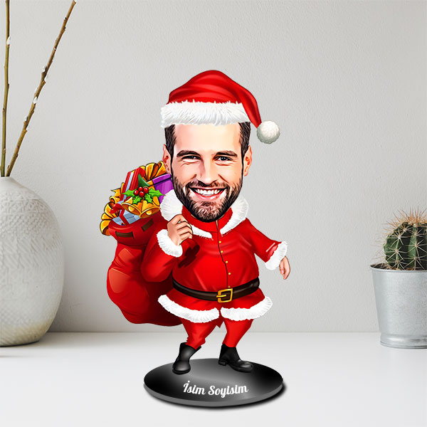 Kişiye Özel Noel Baba Karikatür Biblo