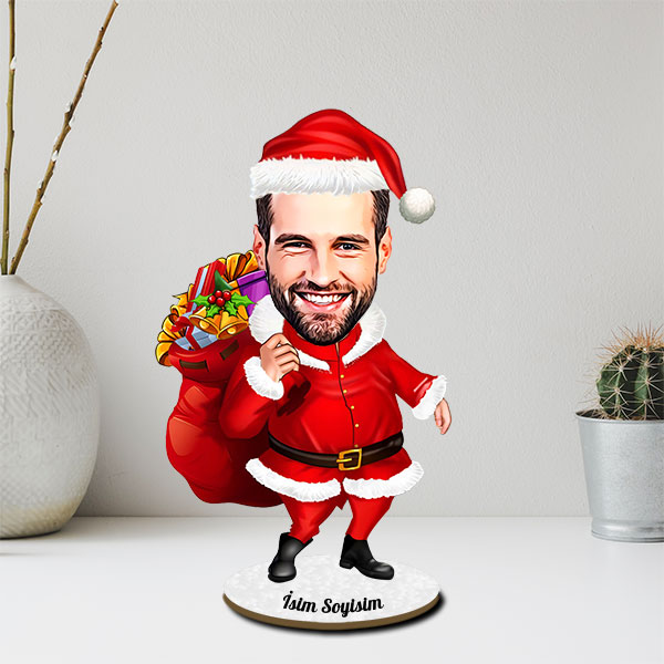 Kişiye Özel Noel Baba Karikatür Biblo