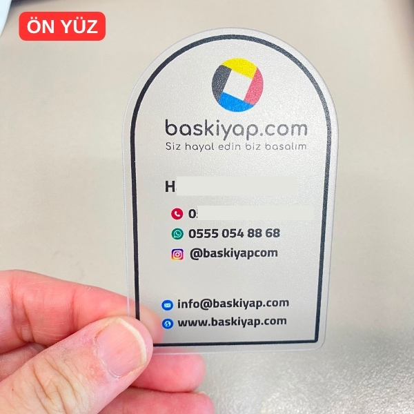 Oval Pvc Şeffaf Kartvizit görsel