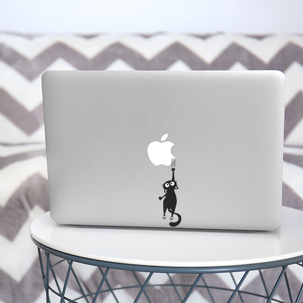 Macbook Düşen Kedi Sticker görsel