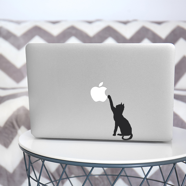 Macbook Kedi Yapışkanlı Sticker görsel