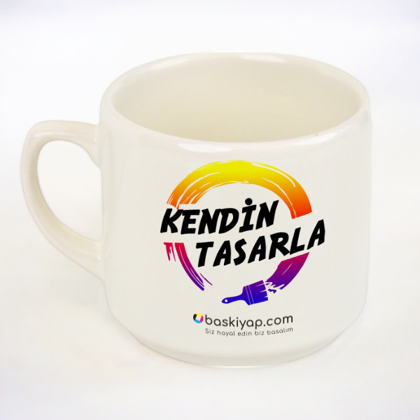 Kişiye Özel Baskılı Düz Kulplu Kişiye Özel Ekonomik Kupa - Görsel 1