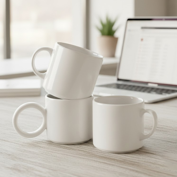 Hafif Kusurlu Baskılı Kupa Bardak