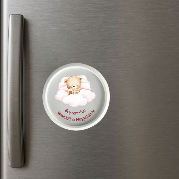 Kişiye Özel Çerçeveli Daire Magnet - Görsel 1