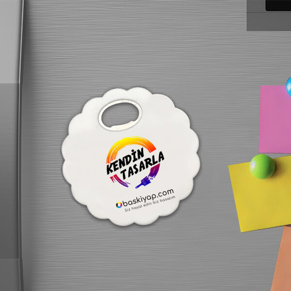 Kişiye Özel Çiçek Bardak Altlığı Magnet - Görsel 1