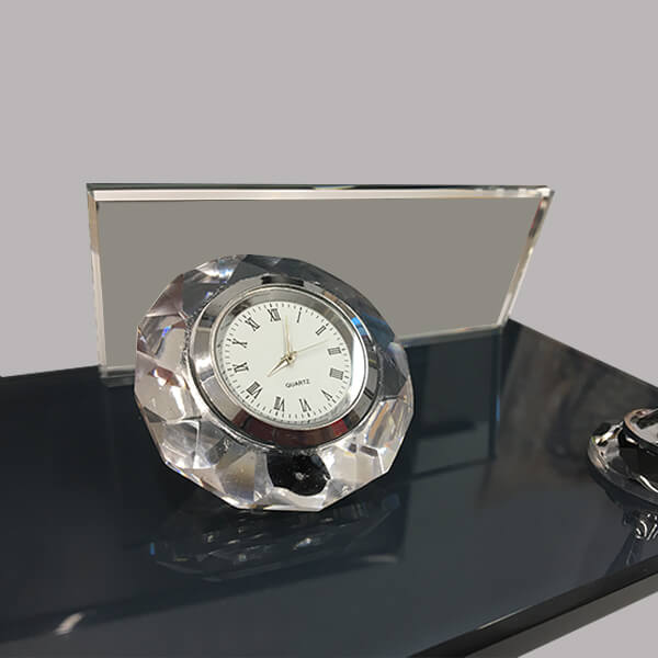 Siyah Kristal Gümüş Kalemli Masa İsimliği