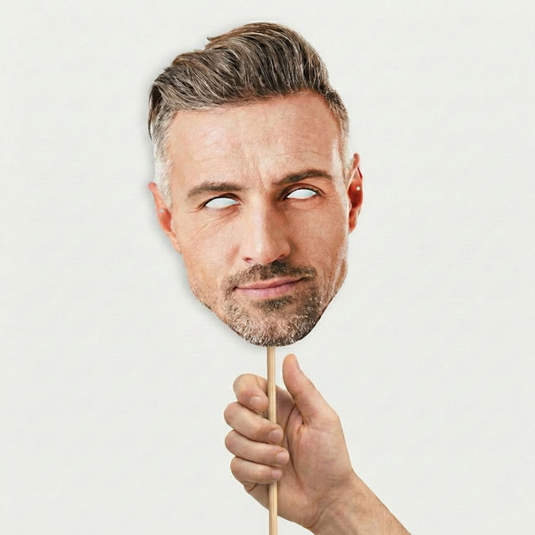 Kişiye Özel Fotoğraf Baskılı Yüz Maskesi-Çubuklu görsel