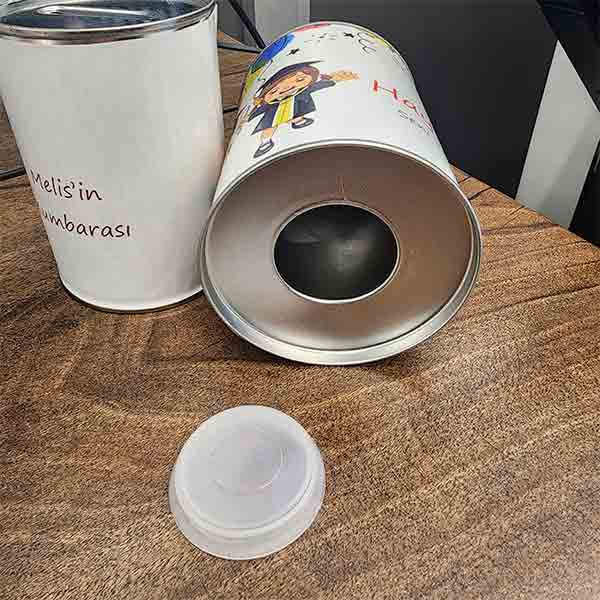 Kişiye Özel Baskılı Çok Kullanımlık Metal Kumbara görsel