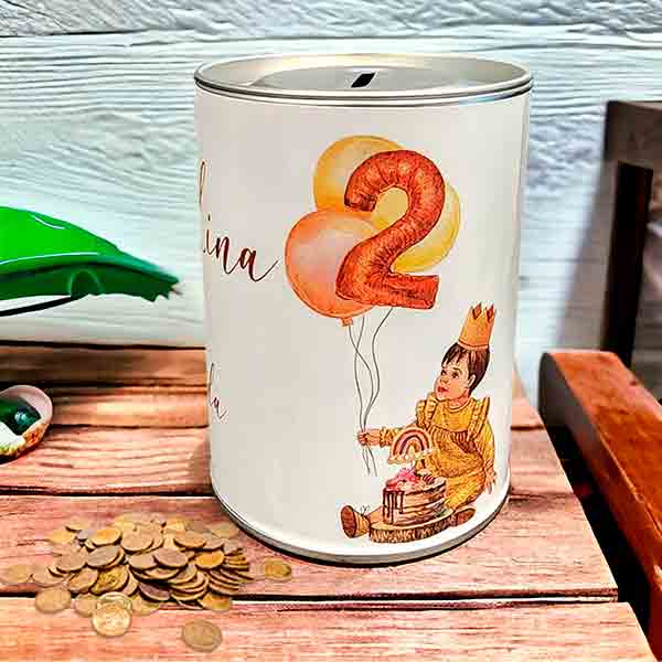 Kişiye Özel Baskılı Üstten Açılabilir Metal Kumbara