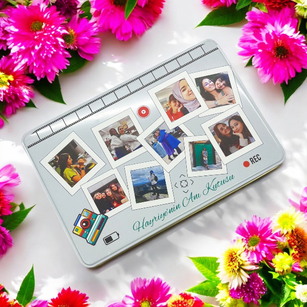 Baskılı Hediye Teneke Kutu Siyah 265X175X45 Mm görsel