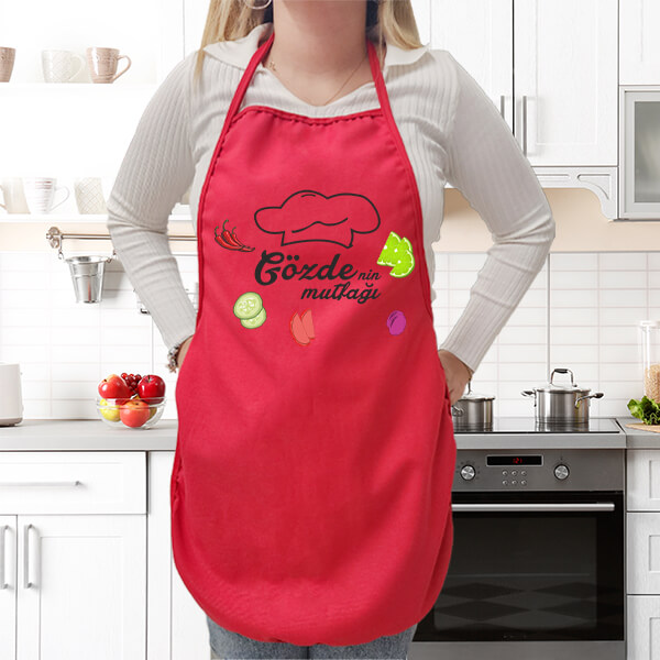 Kendin Tasarla Kırmızı Mutfak Önlüğü görsel
