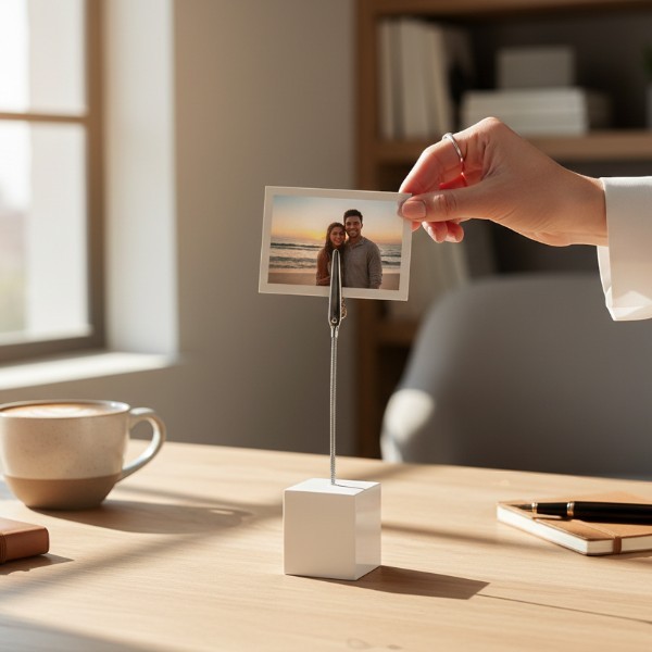 Kişiye Özel Baskılı Timsah Ağızlı Not Tutucu - Beyaz görsel