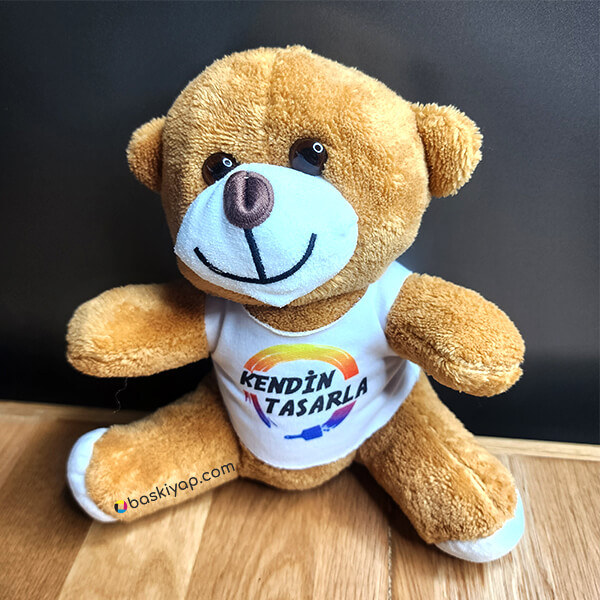 Kişiye Özel Baskılı Kahverengi Peluş Ayıcık görsel
