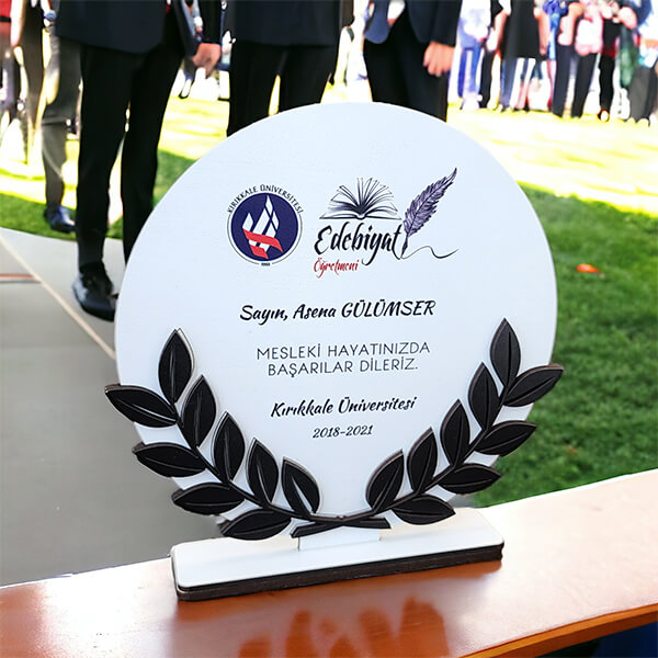 Kişiye Özel Yuvarlak Ahşap Plaket 20Cm - Görsel 1