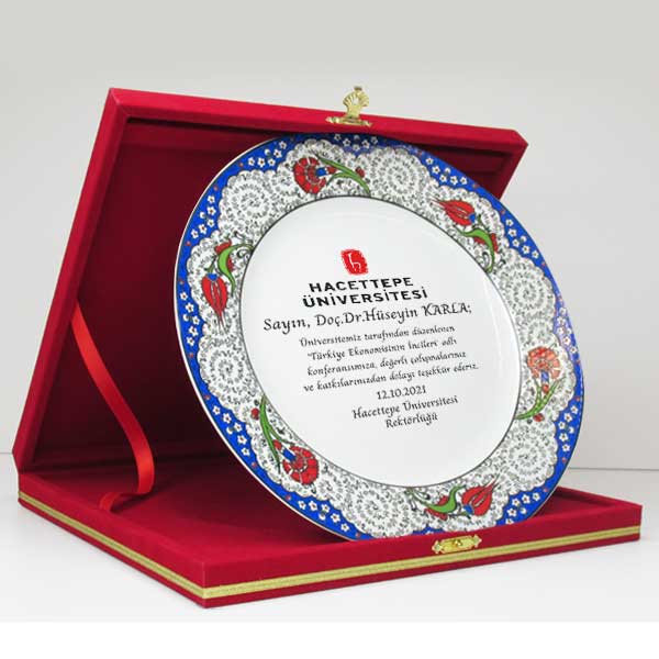 Kutulu Mavi Porselen Plaket