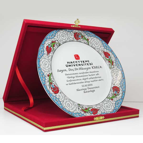 Kutulu Turkuaz Porselen Plaket