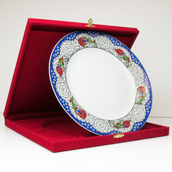 Kutulu Mavi Porselen Plaket