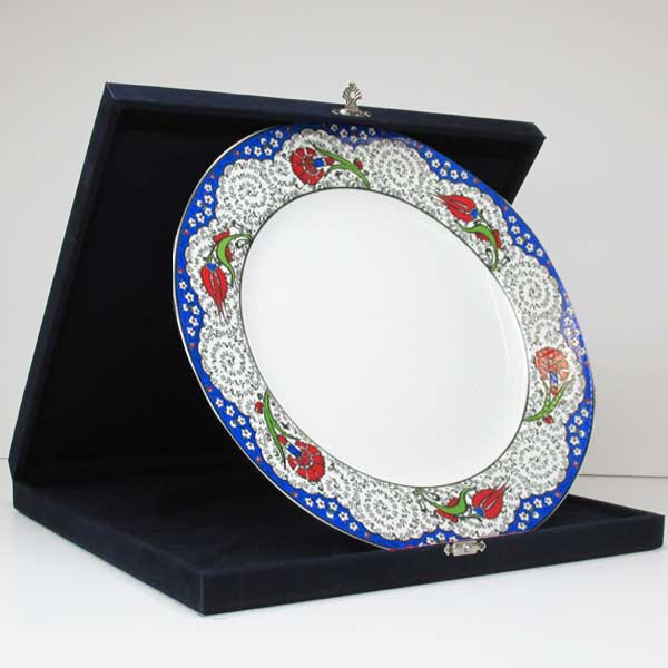 Kutulu Mavi Porselen Plaket