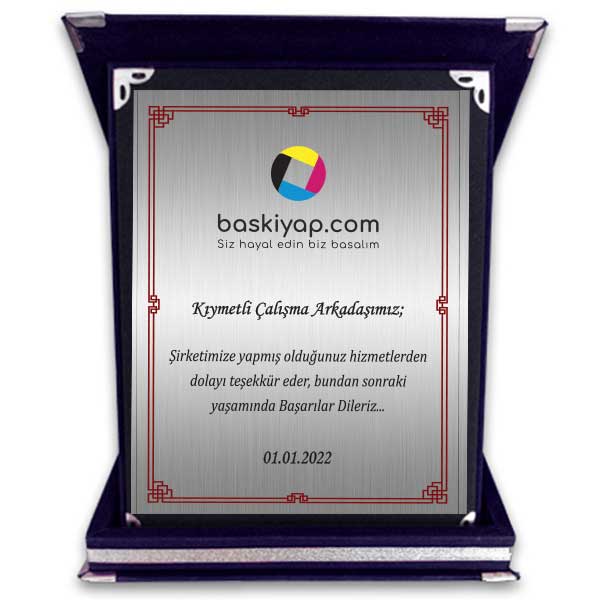 Kişiye Özel Lacivert Plaket