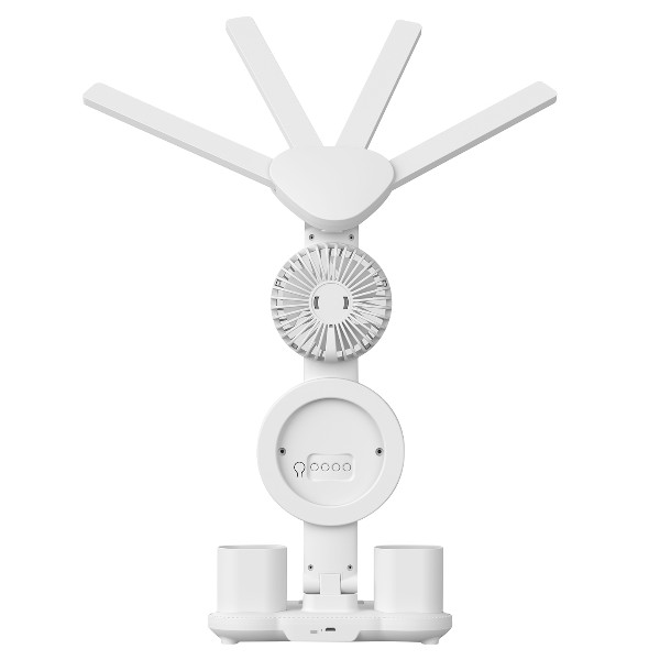 S-Link Sl-M9070 Glow Beyaz 2 Renk Dokunmatik Led Lamba Saat, Fan, Alarm, Derece Kalemlikli Masa Lamb görsel