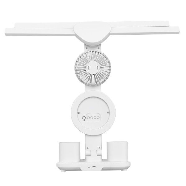 S-Link Sl-M9070 Glow Beyaz 2 Renk Dokunmatik Led Lamba Saat, Fan, Alarm, Derece Kalemlikli Masa Lamb görsel