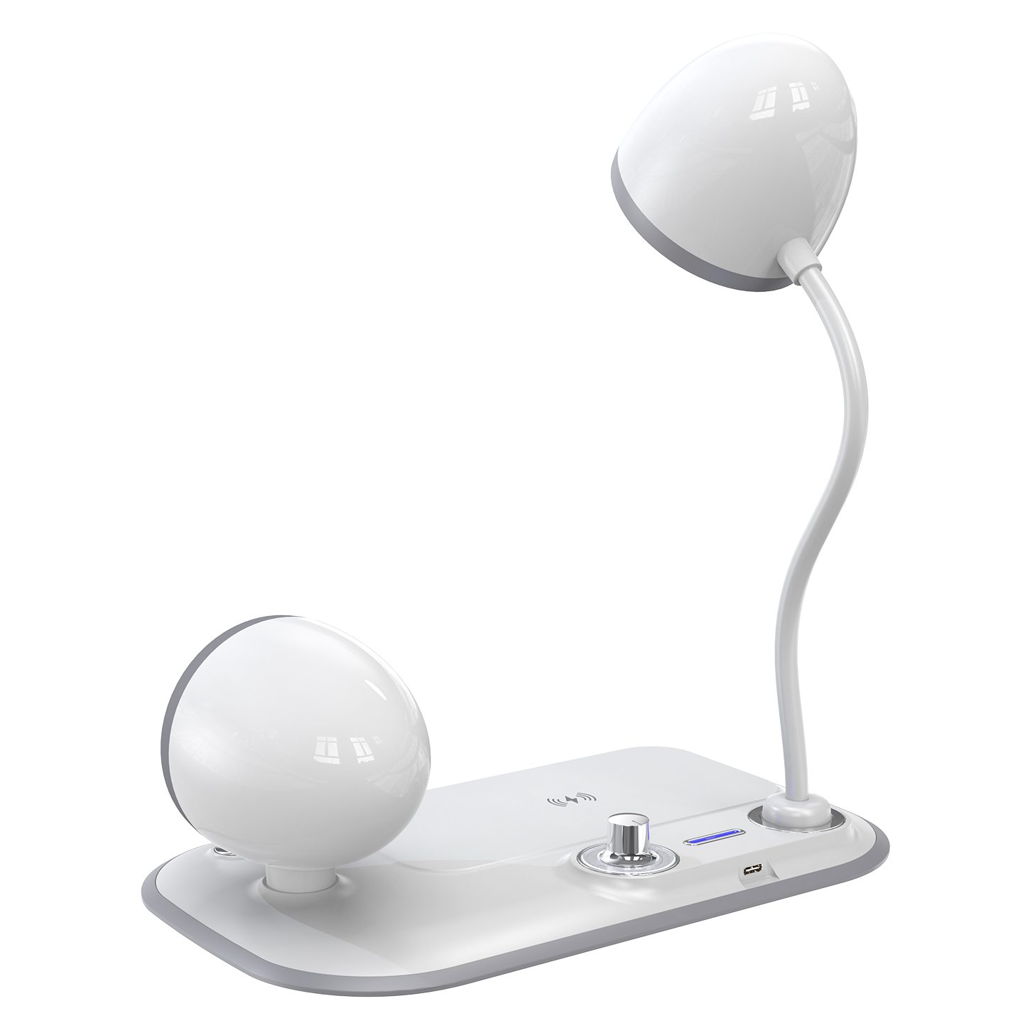 S-Link Sl-Cw21 Beyaz Telefon Uyumlu Fast Şarj 15W Ayarlanabilir Led Işıklı Lcd Ekran Double Alarmlı görsel