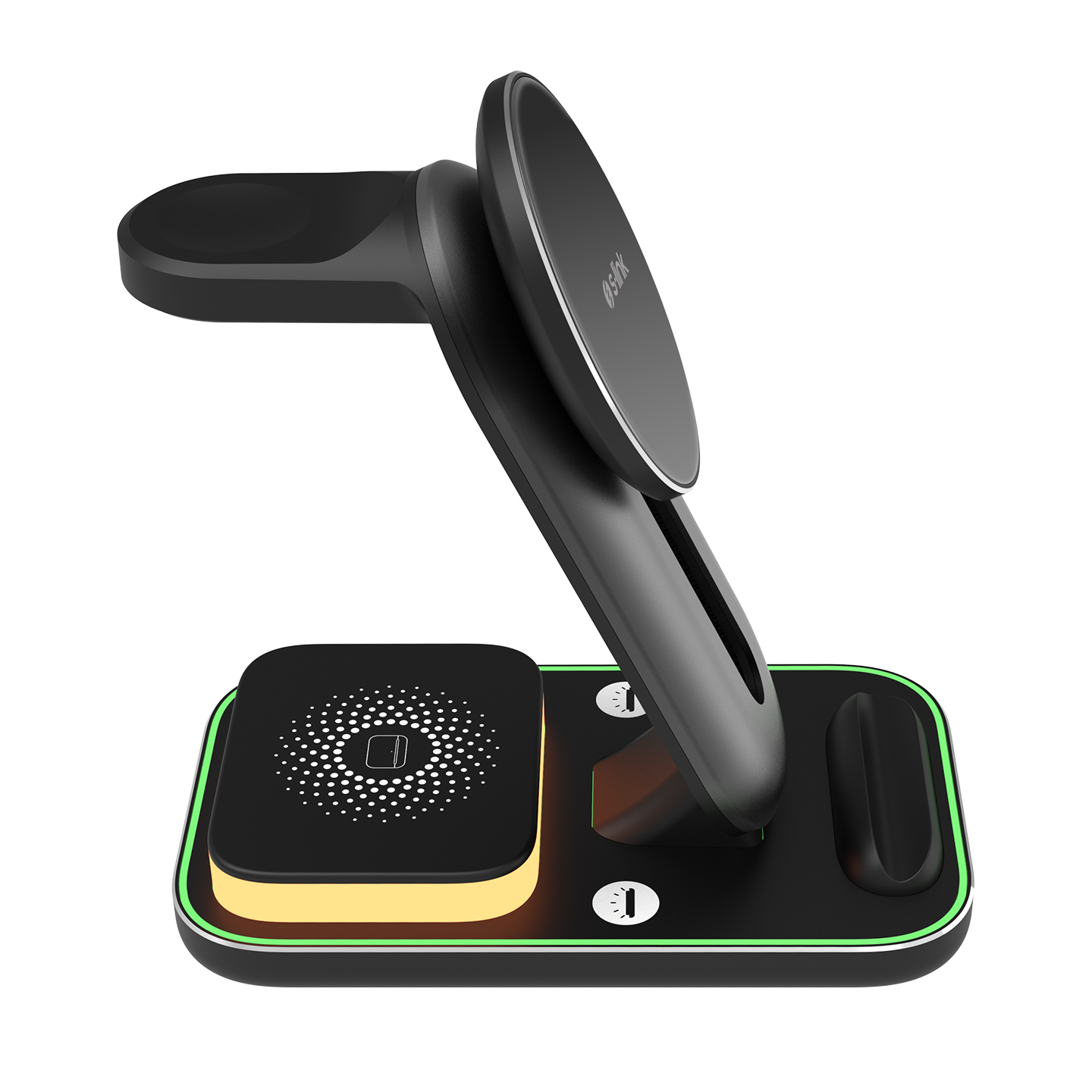 S-Link Sw-Cwf117 Siyah Ayarlanabilir Standlı 15W 3 İn 1 Magsafe Kablosuz Şarj Cihazı görsel