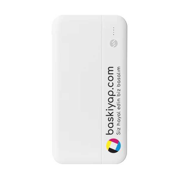 S-Link Ip-G10N 10000 Mah Kablolu Beyaz Kişiye Özel Baskılı Powerbank - Görsel 1