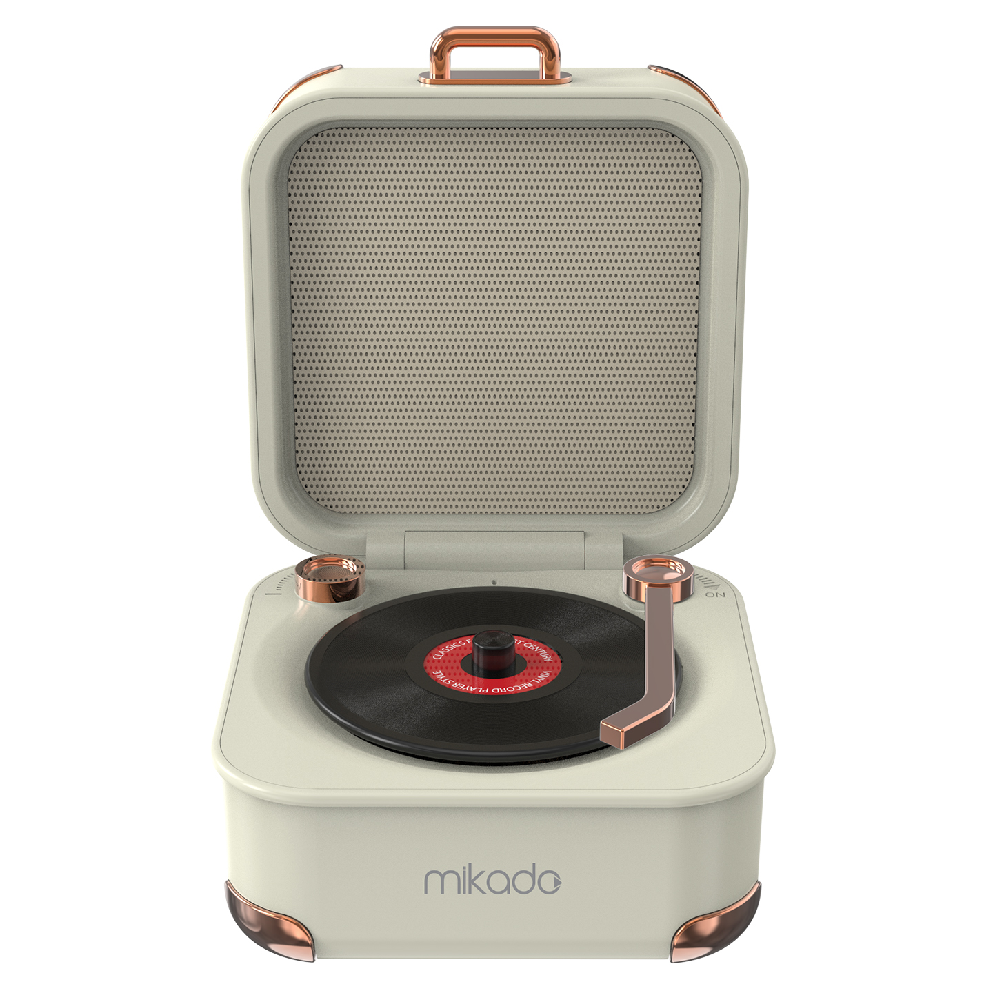 Mikado Md-62Bt 5W 1200Mah Krem Tf Kart + Bluetooth Destekli Klasik Retro Müzik Kutusu görsel