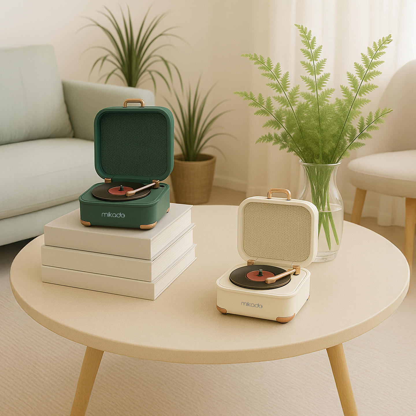 Mikado Md-62Bt 5W 1200Mah Yeşil Tf Kart + Bluetooth Destekli Klasik Retro Müzik Kutusu görsel