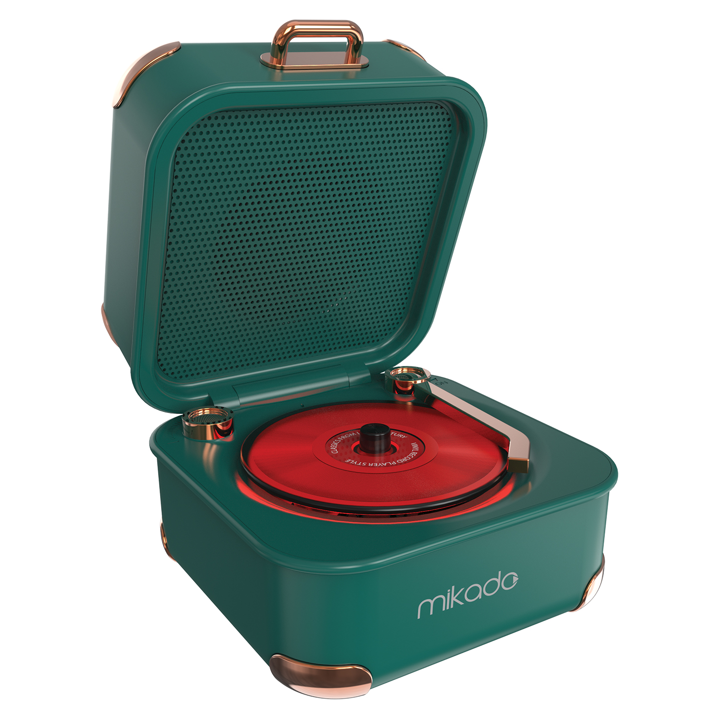 Mikado Md-62Bt 5W 1200Mah Yeşil Tf Kart + Bluetooth Destekli Klasik Retro Müzik Kutusu görsel